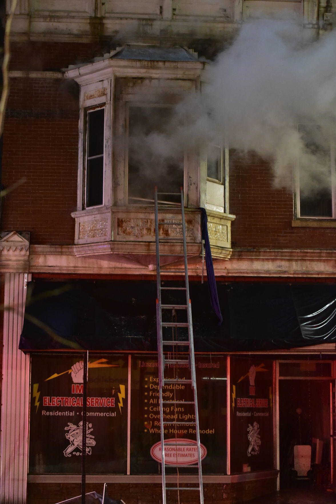 Crews battle fire at the Copper Penny